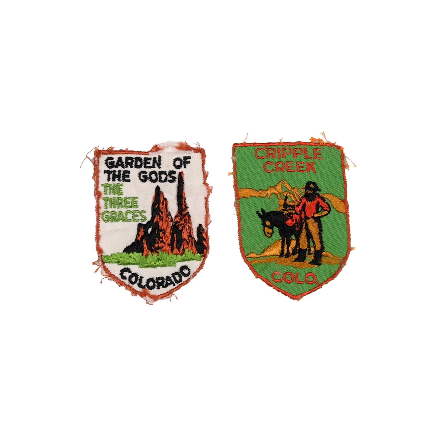 Colorado Three Graces & Cripple Creek Embroidered Patch Duo