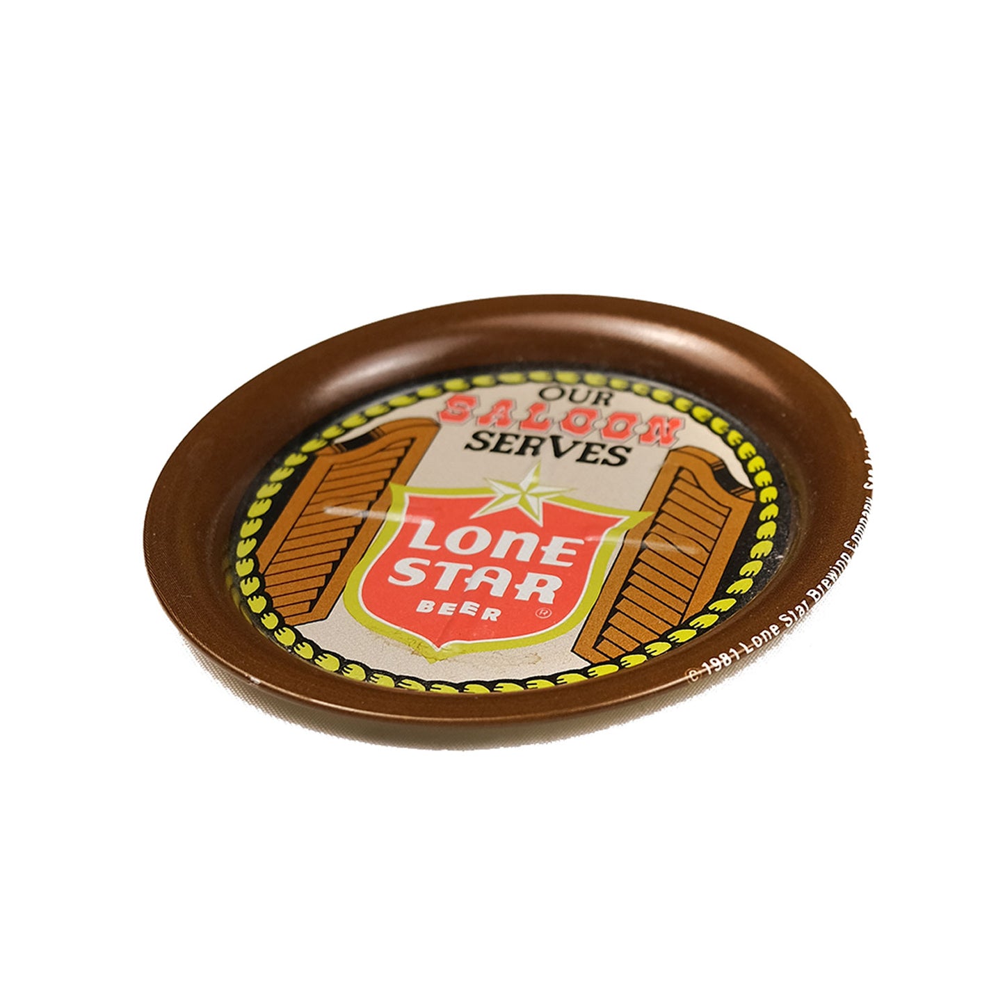 1980s Lone Star Beer Tin Coasters - Set of 2