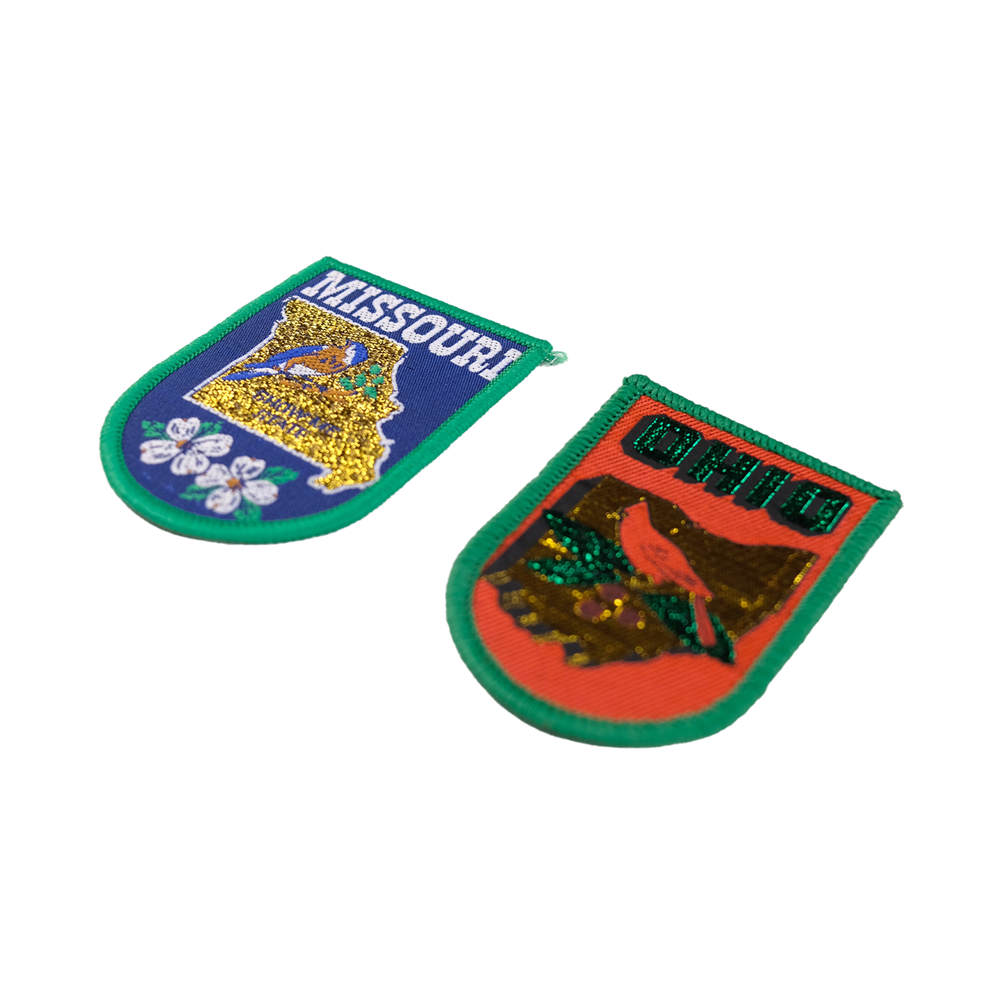 Shiny State Embroidered Patch Duo