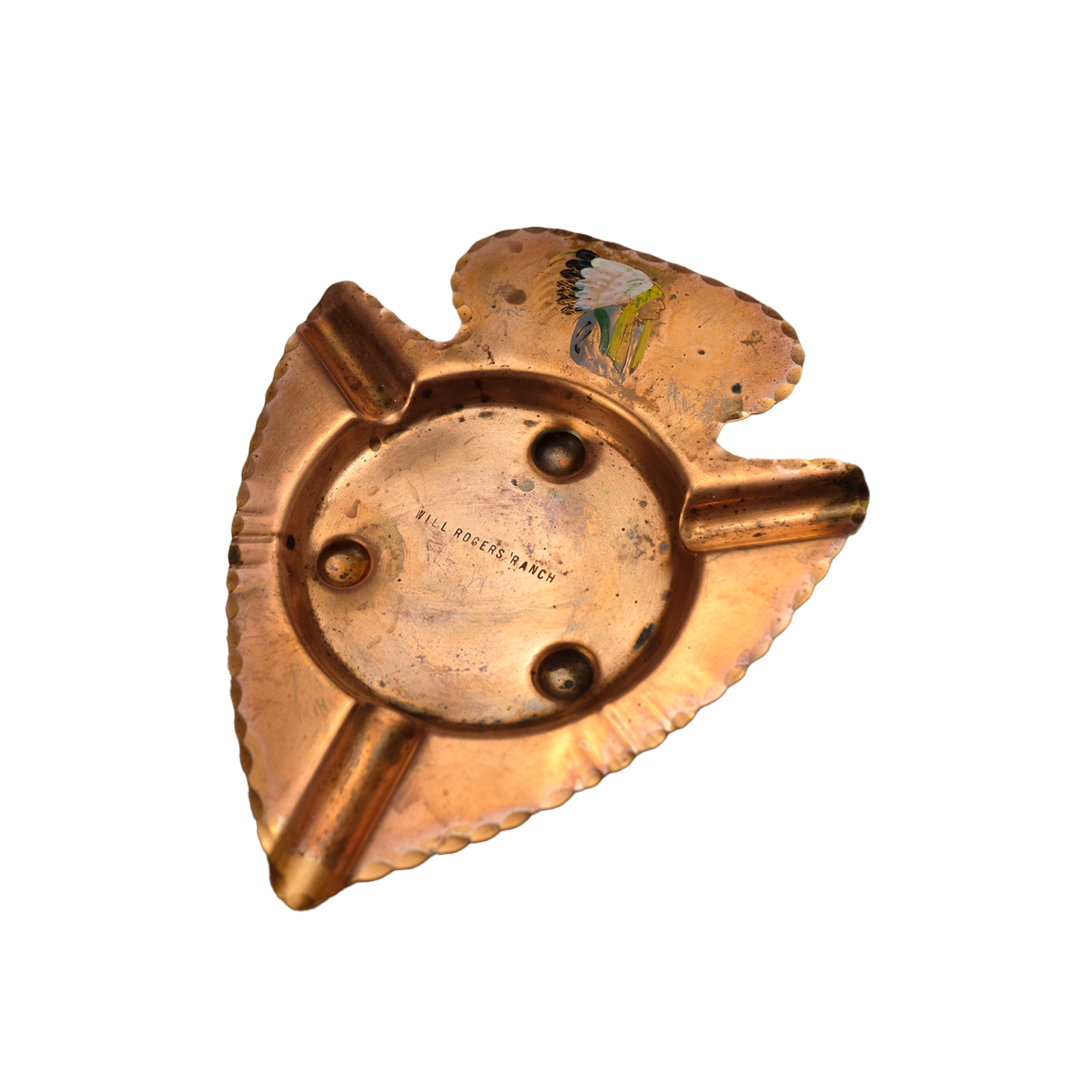 Will Rogers Ranch Arrowhead Copper Ashtray