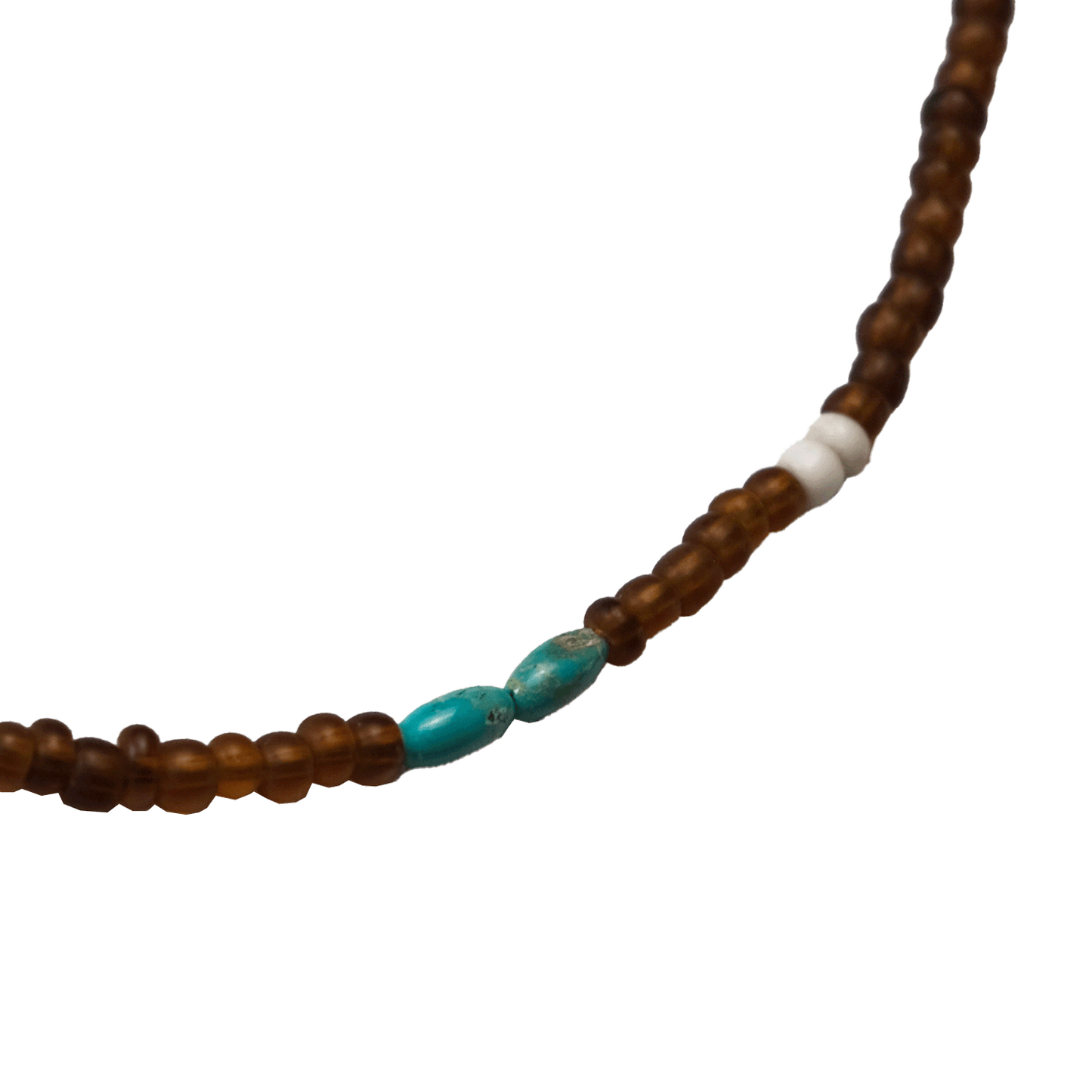 Brown Glass & Turquoise Trade Beads