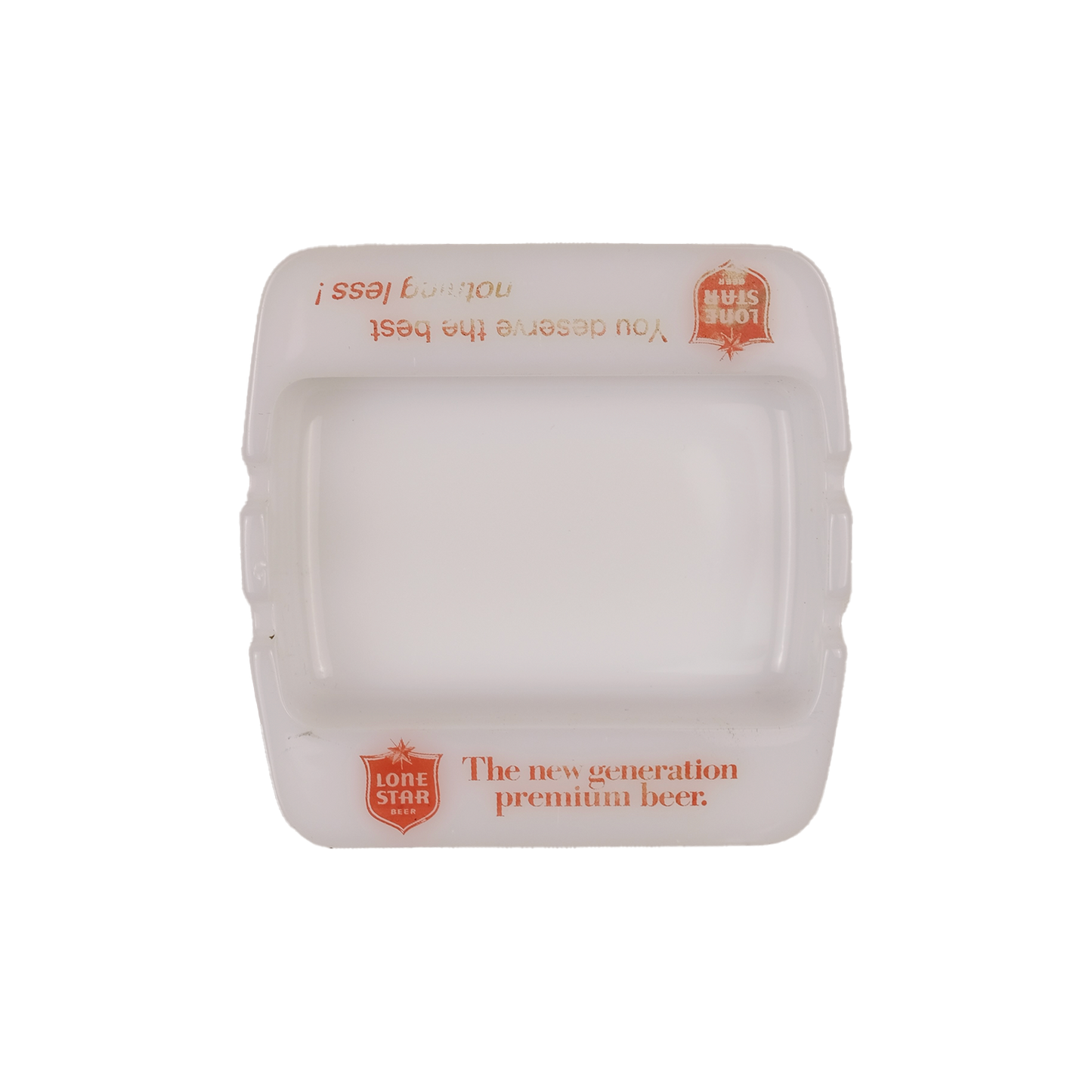 Lone Star Beer Milk Glass Ashtray