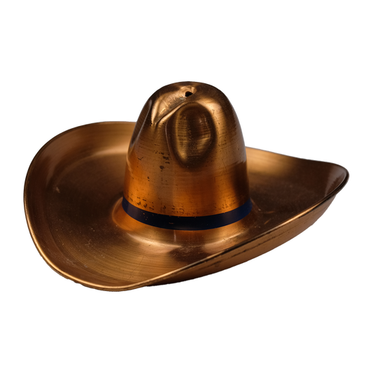 Blue Painted Band Copper Cowboy Hat Ashtray