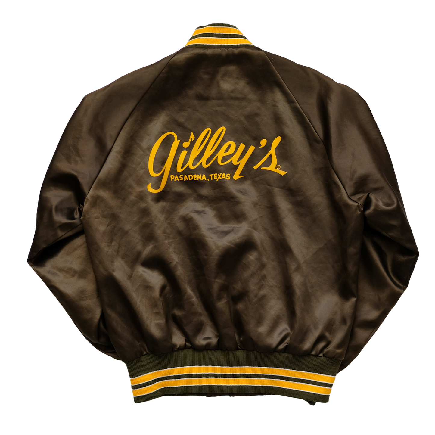 Gilley's Brown Satin Bomber Jacket