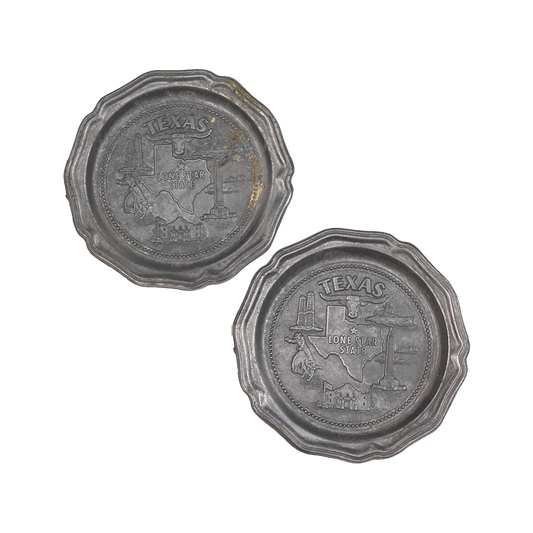 Pewter Texas Coasters - Set of 2