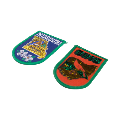 Shiny State Embroidered Patch Duo