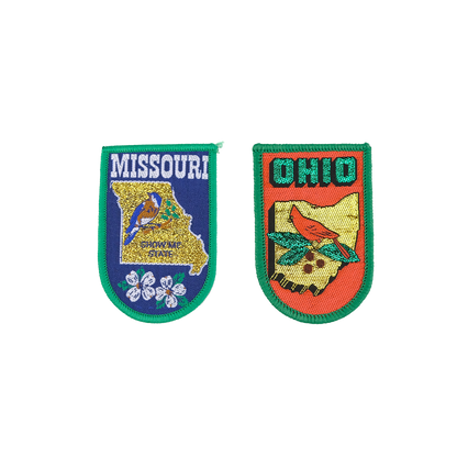 Shiny State Embroidered Patch Duo