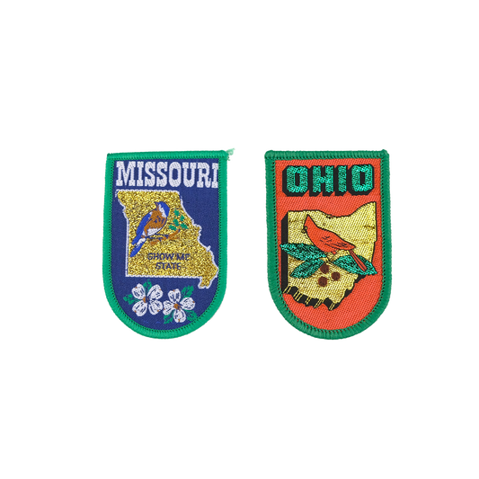 Shiny State Embroidered Patch Duo