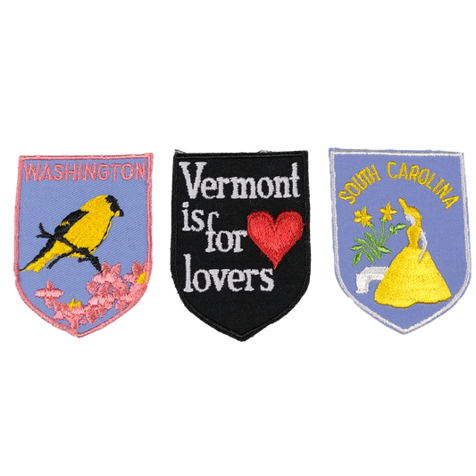 Vermont is for Lovers Embroidered Patch Trio