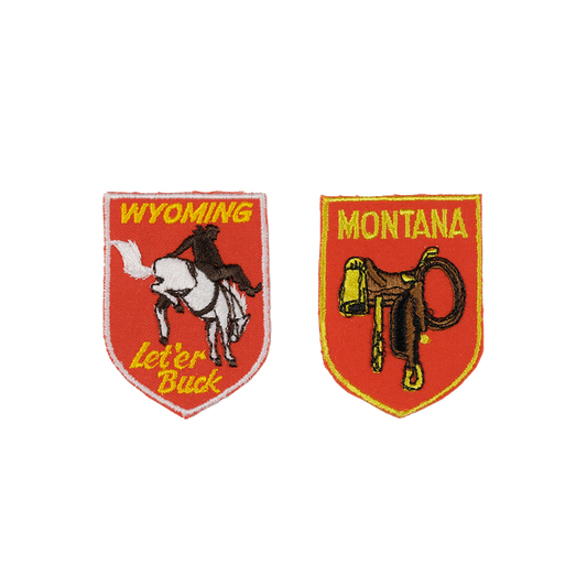 Wyoming & Montana State Embroidered Patch Duo