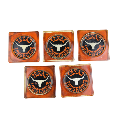 1970s Texas Longhorns Resin Coasters - Set of 5