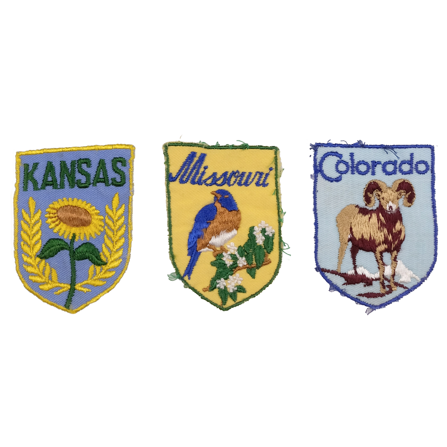 Three States Embroidered Patch Trio