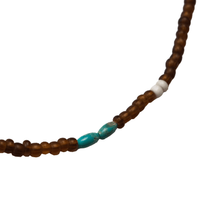 Brown Glass & Turquoise Trade Beads